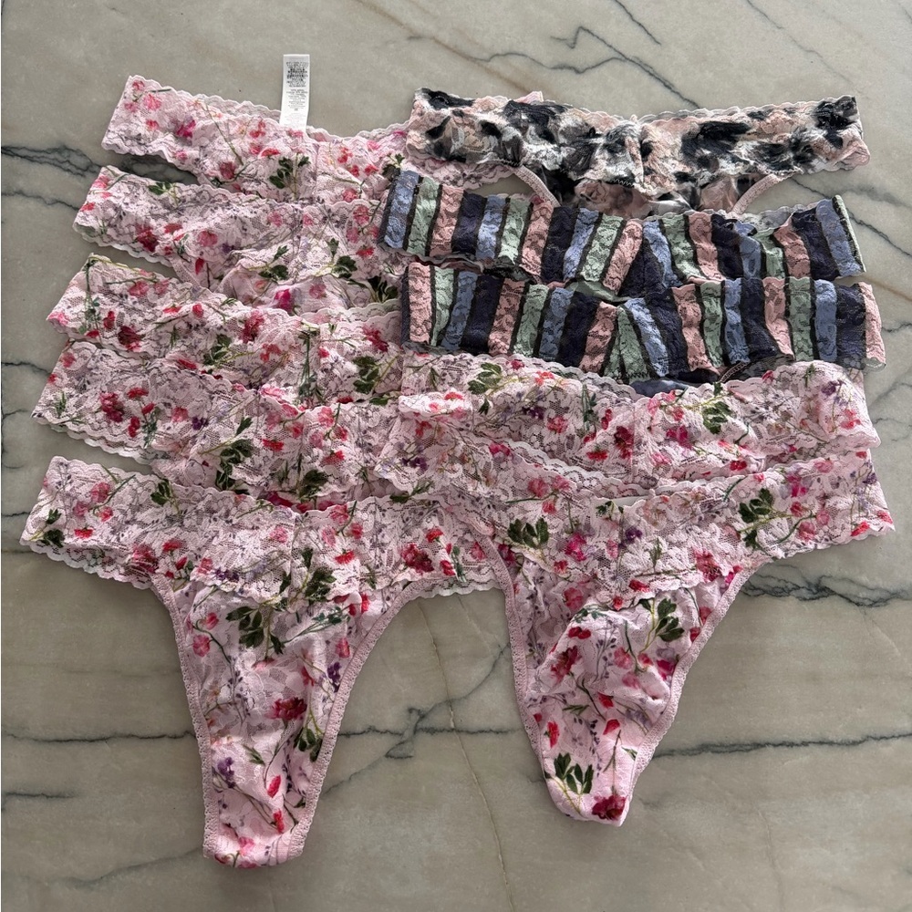 10 Pk Hanky Panky PR4811 Womens Printed Signature Lace  Thong,  One Size B2085